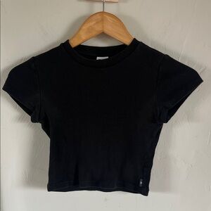 TNA Black Ribbed Crop Top